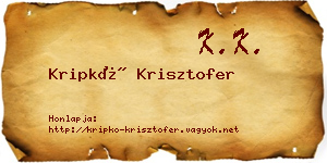 Kripkó Krisztofer névjegykártya